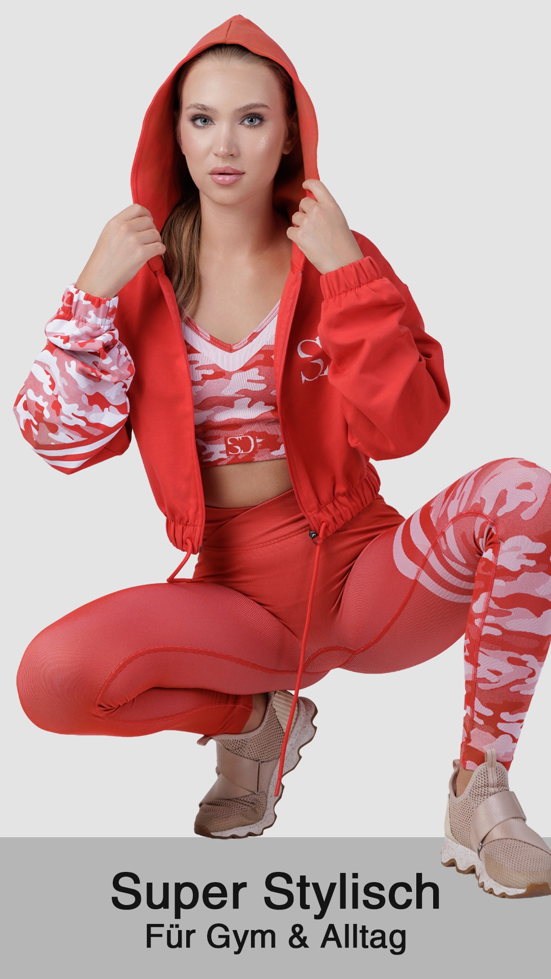 La colección Hot Chilli: sujetador + leggings + chaqueta